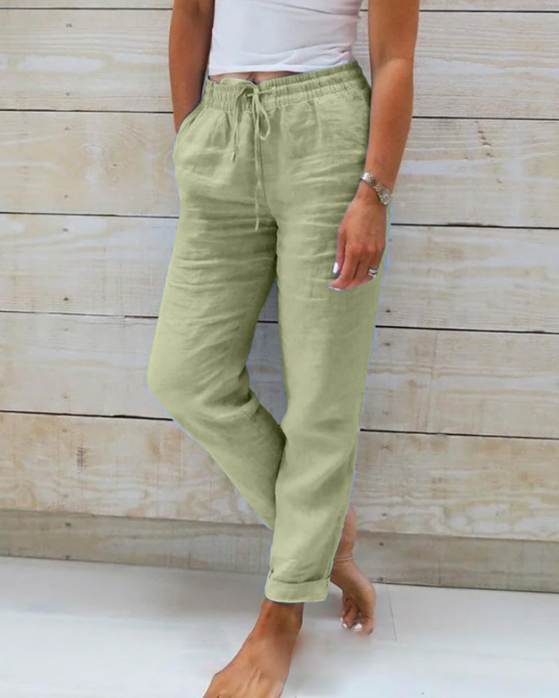 Evelien | Pantalons en lin élastiques confortables et stylés