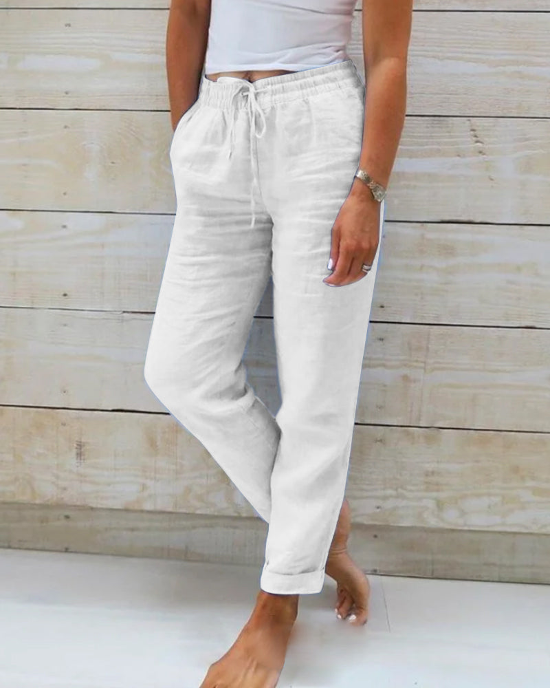 Evelien | Pantalons en lin élastiques confortables et stylés