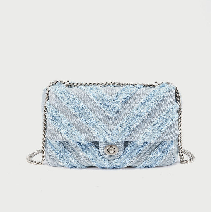 Macy - Elegant Light Blue Denim Shoulder Bag for Women
