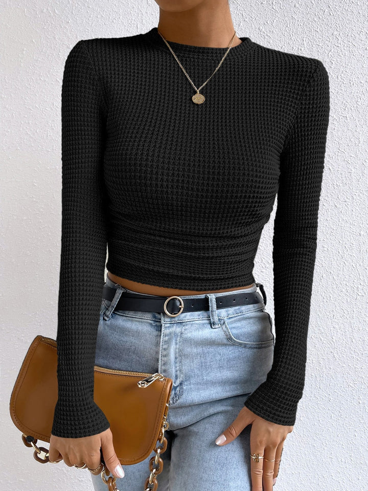 Monica - Casual Autumn Crew Neck Shirt with Long Sleeves for Women