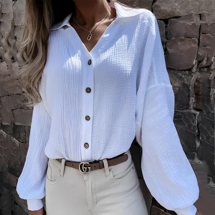 Aliana - Elegant long-sleeve blouse in European style for autumn for women