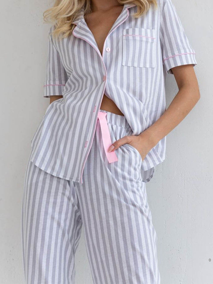Elowyn - Ensemble loungewear rayé luxueux pour une expérience de confort inégalée pour femmes