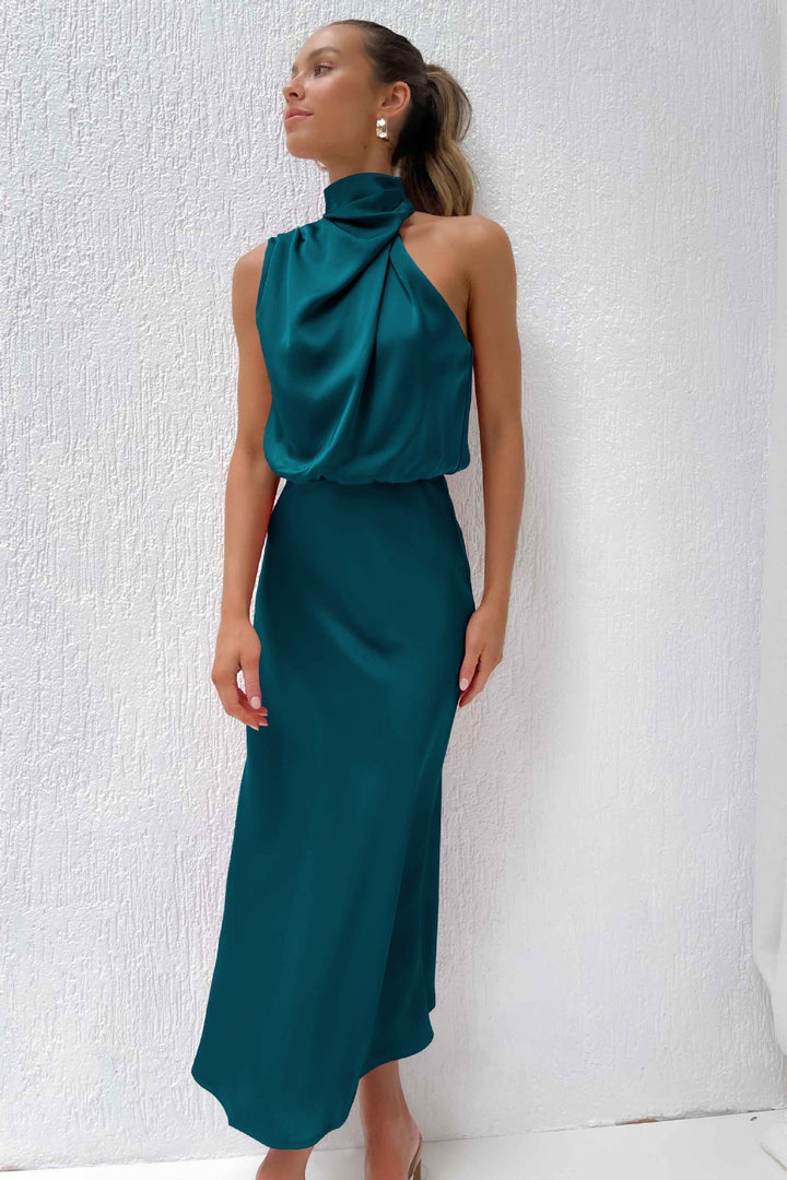 Lina™ - Elegant Satin Evening Dress