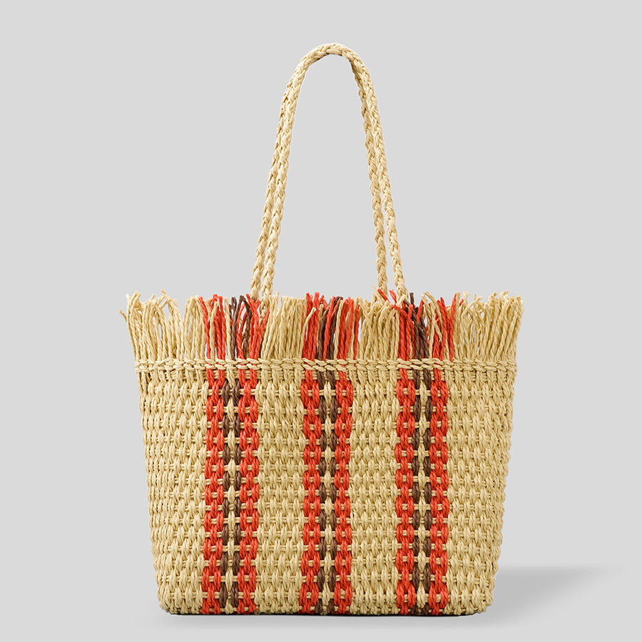 Sac de plage éclatant en matériaux tissés à la main avec grand volume
