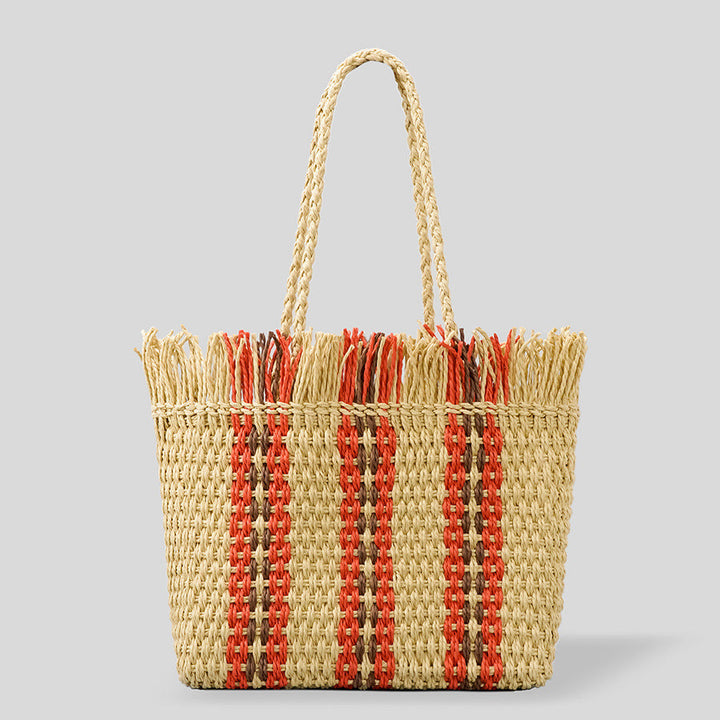 Sac de plage éclatant en matériaux tissés à la main avec grand volume