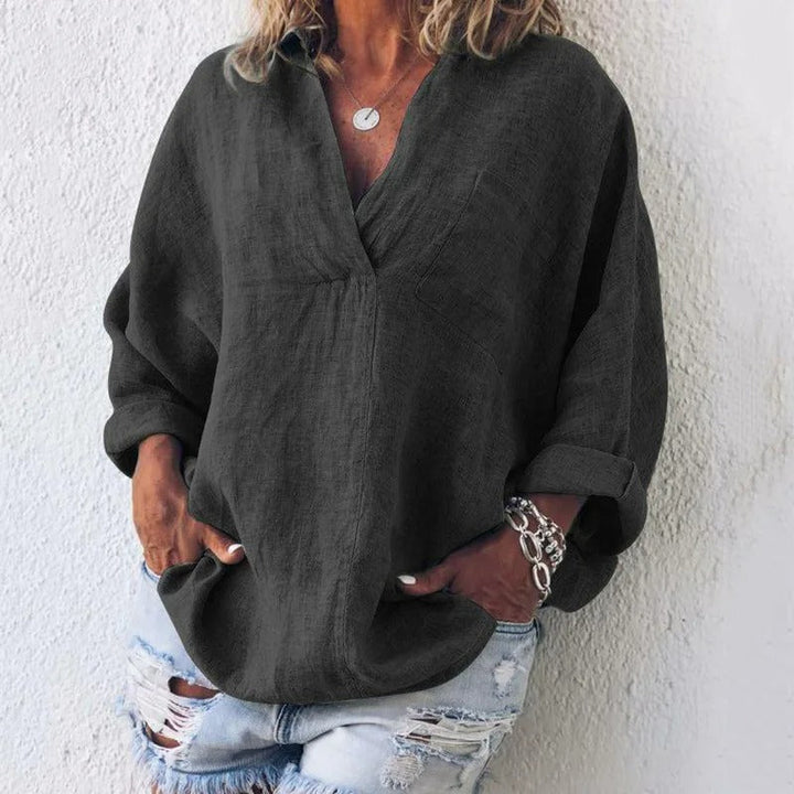 Victoria - Elegant Cotton Blouse with Classic Design for Women