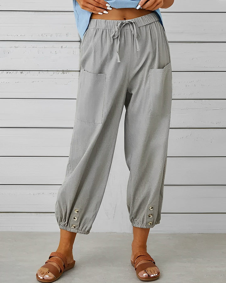 MAYA - Pantalon à la mode taille haute et jambes larges pour un look raffiné