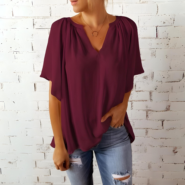 Heidi - Stylish and elegant V-neck blouse for summer for women
