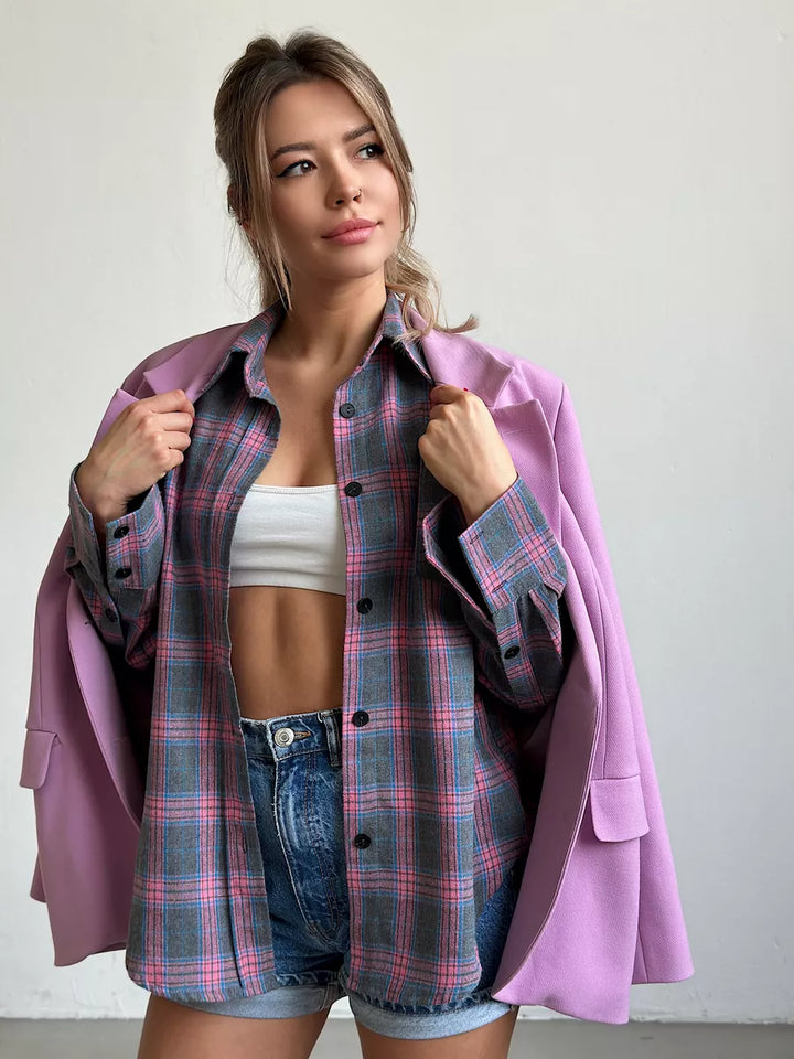 Carrie | Chemise en flanelle à carreaux élégante pour un look raffiné