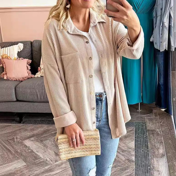 Aria - Stylische langärmelige Herbstbluse mit trendigen Streifen für Frauen