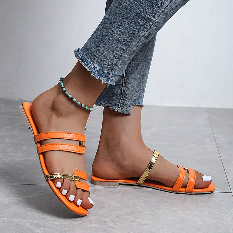 Wilma - Fashionable flat summer slippers for women