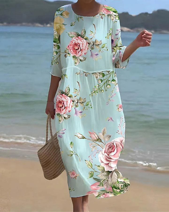 Lina™ - Elegantes Bauchbedeckung Blumenkleid