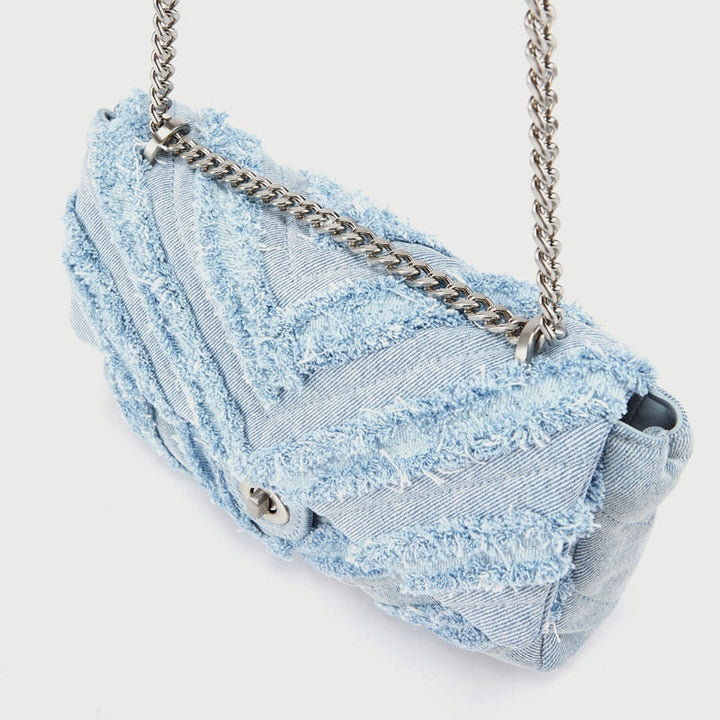 Macy - Elegant Light Blue Denim Shoulder Bag for Women