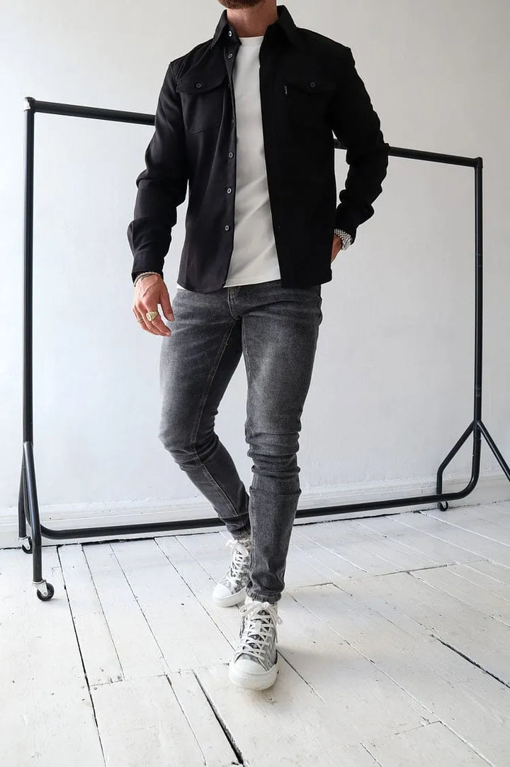 André™ - Leather Jacket with Buttons