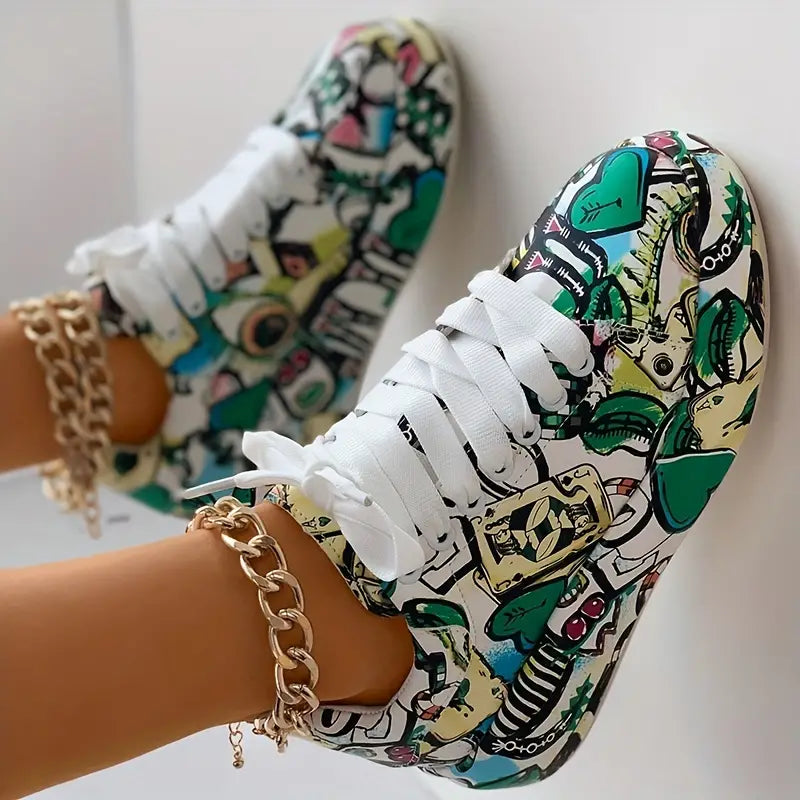 Lia™ - Sneakers mit Graffiti-Print