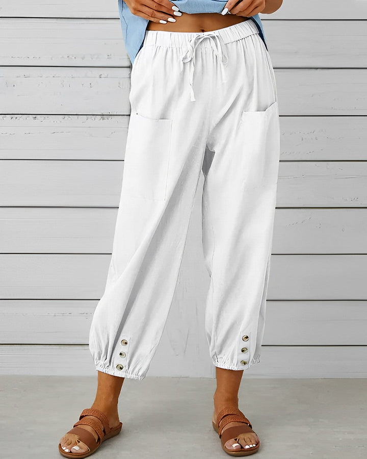 MAYA - Pantalon à la mode taille haute et jambes larges pour un look raffiné