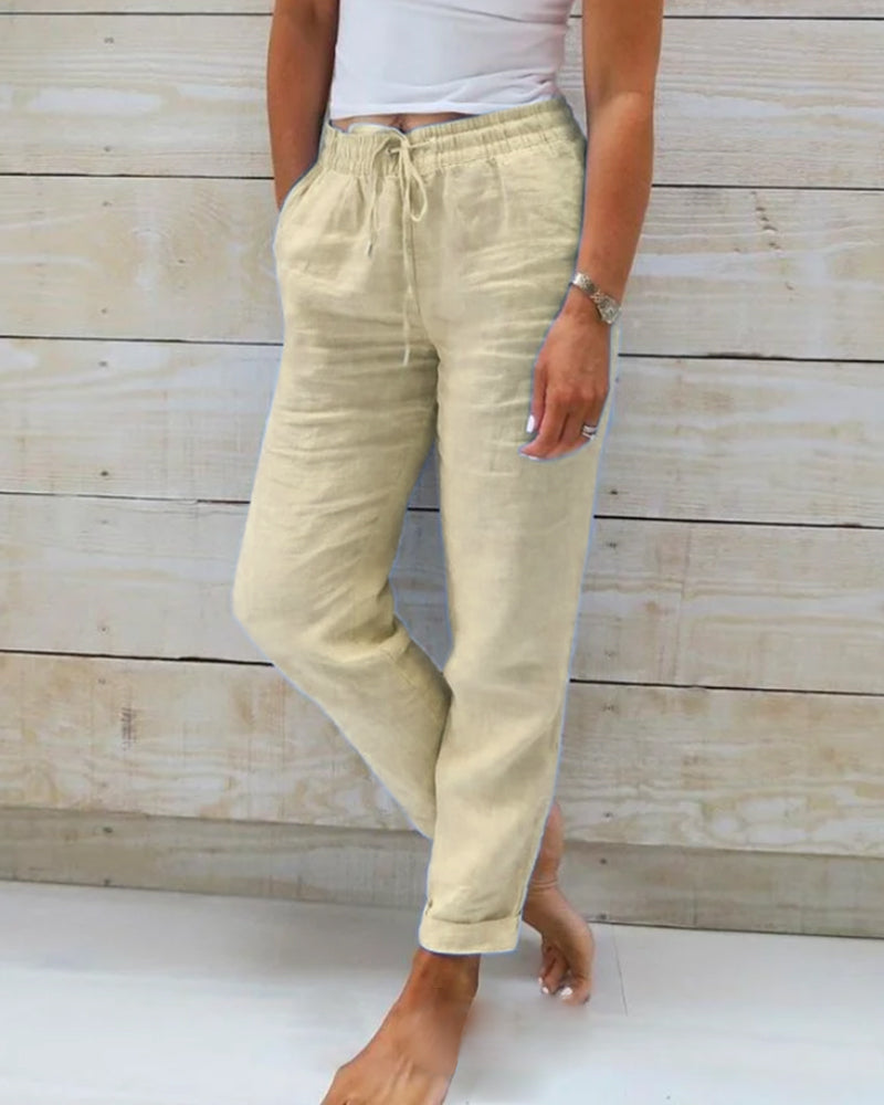 Evelien | Pantalons en lin élastiques confortables et stylés
