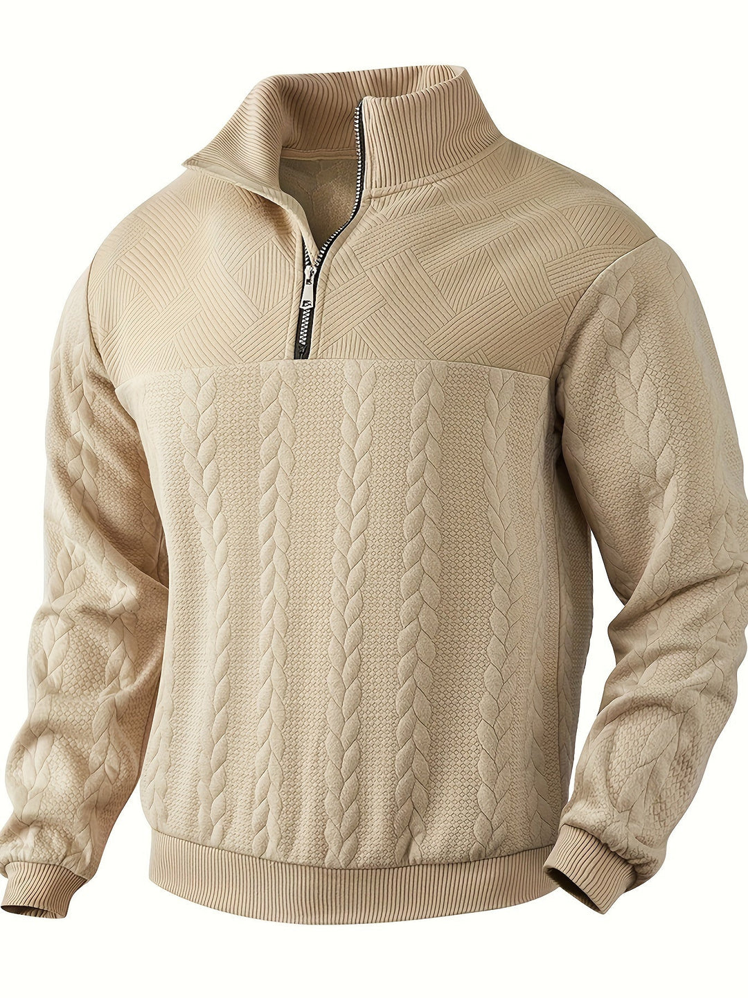 Alain™ - Vintage Herren-Pullover mit Reißverschluss aus Kaschmir