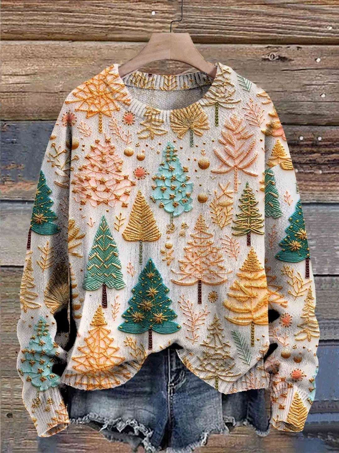 Céline™ - Weihnachts-Pullover mit Weihnachtsbäumen