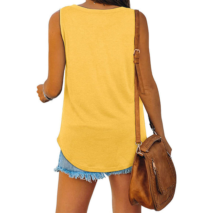 Michelle - Elegant Jersey Tank Top with V-Neck for Women