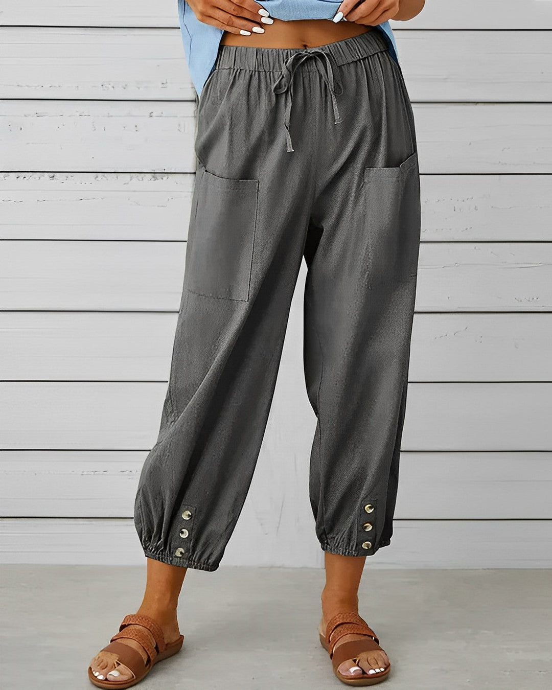 MAYA - Pantalon à la mode taille haute et jambes larges pour un look raffiné