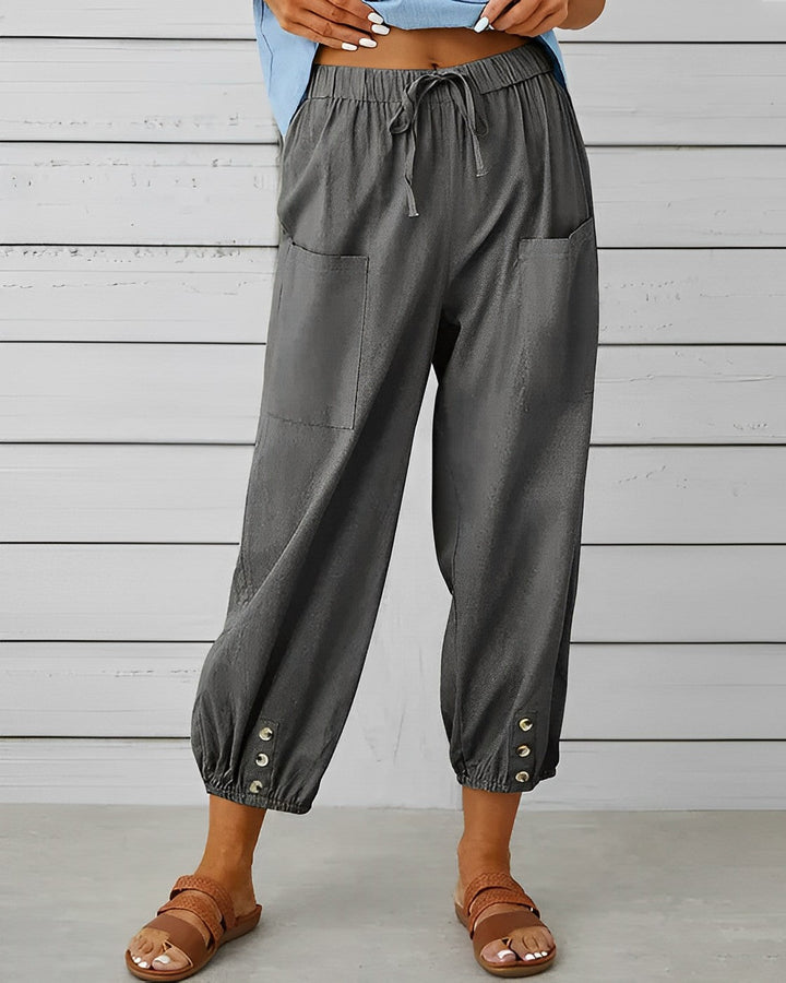 MAYA - Pantalon à la mode taille haute et jambes larges pour un look raffiné