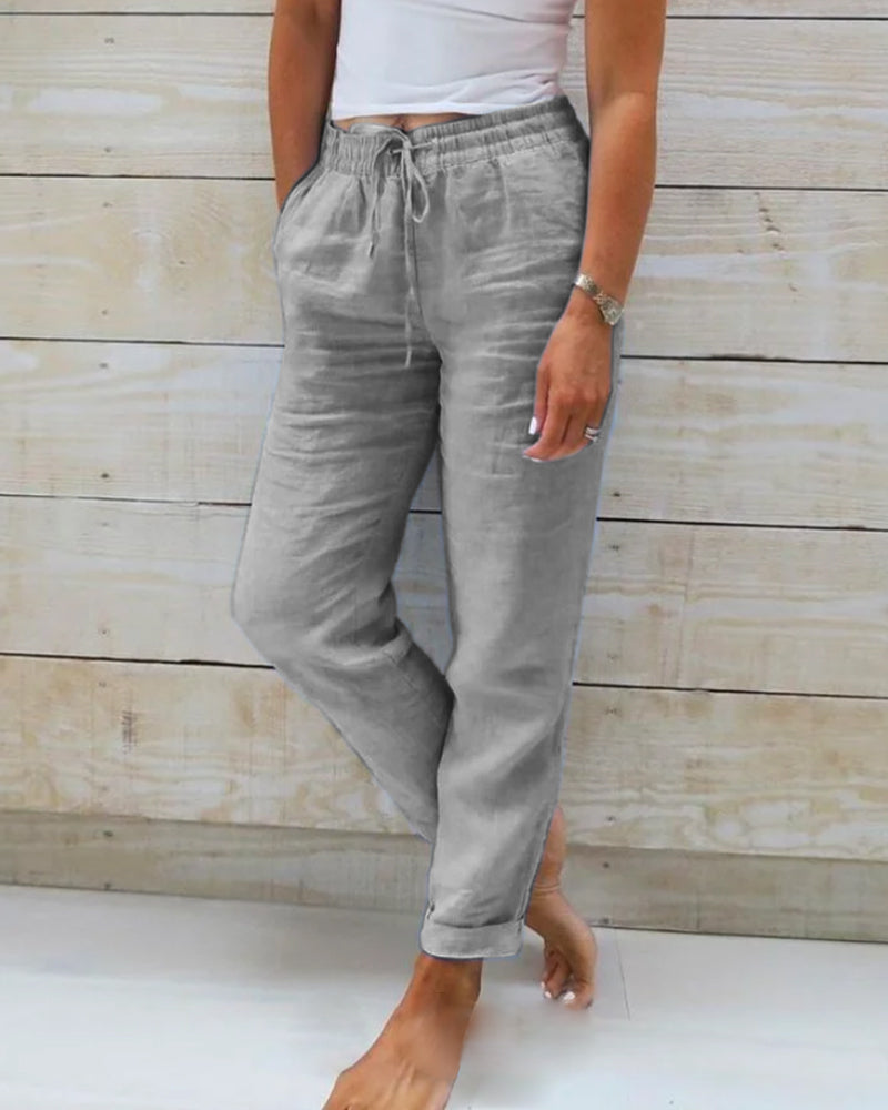 Evelien | Pantalons en lin élastiques confortables et stylés