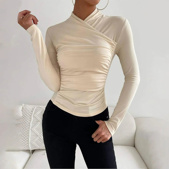 Blake - Schicke langärmelige Wickelbluse für den perfekten Herbstlook bei Frauen