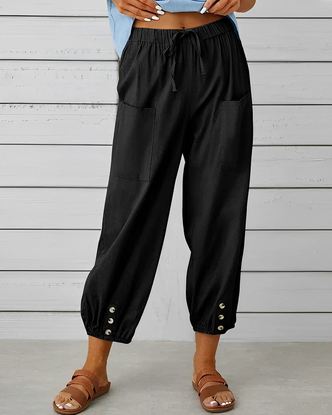 MAYA - Pantalon à la mode taille haute et jambes larges pour un look raffiné