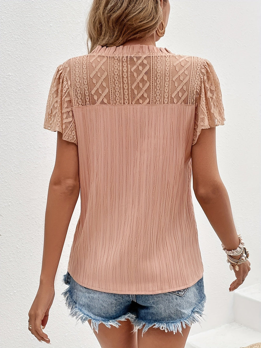 Avalynn - Blouse d'été abricot élégante et confortable pour femmes