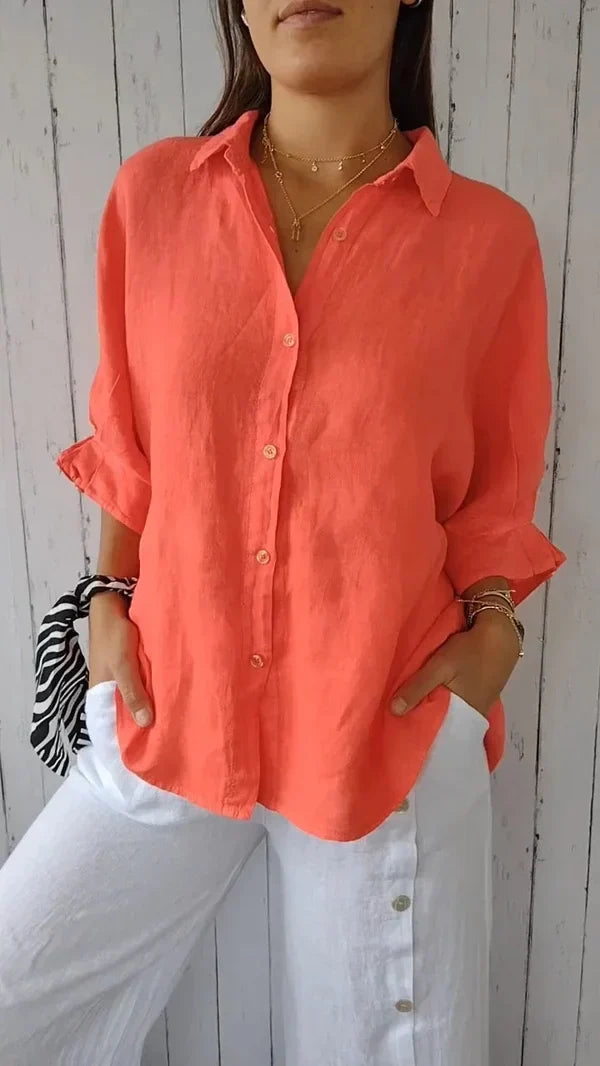 Lena - Elegant and comfortable feminine summer shirt for a refreshing look