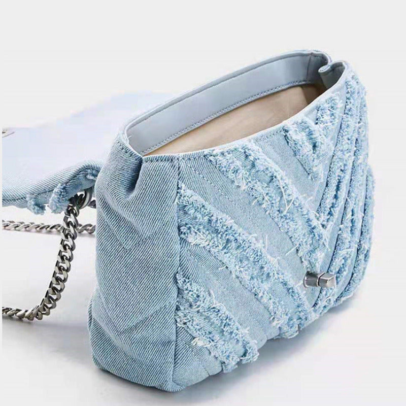 Macy - Elegant Light Blue Denim Shoulder Bag for Women