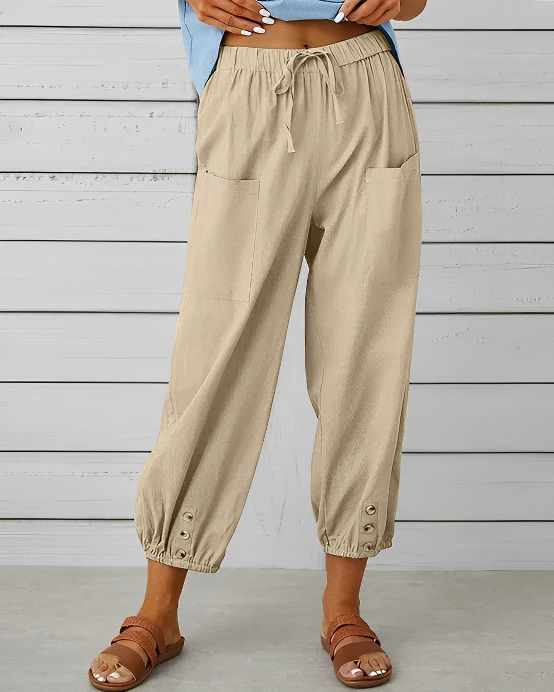 MAYA - Pantalon à la mode taille haute et jambes larges pour un look raffiné