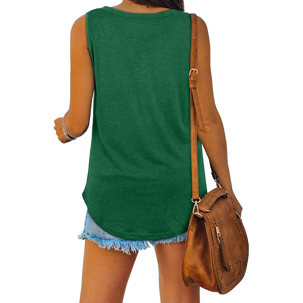 Michelle - Elegant Jersey Tank Top with V-Neck for Women