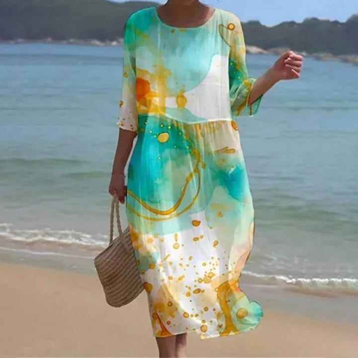 Lina™ - Elegantes Bauchbedeckung Blumenkleid