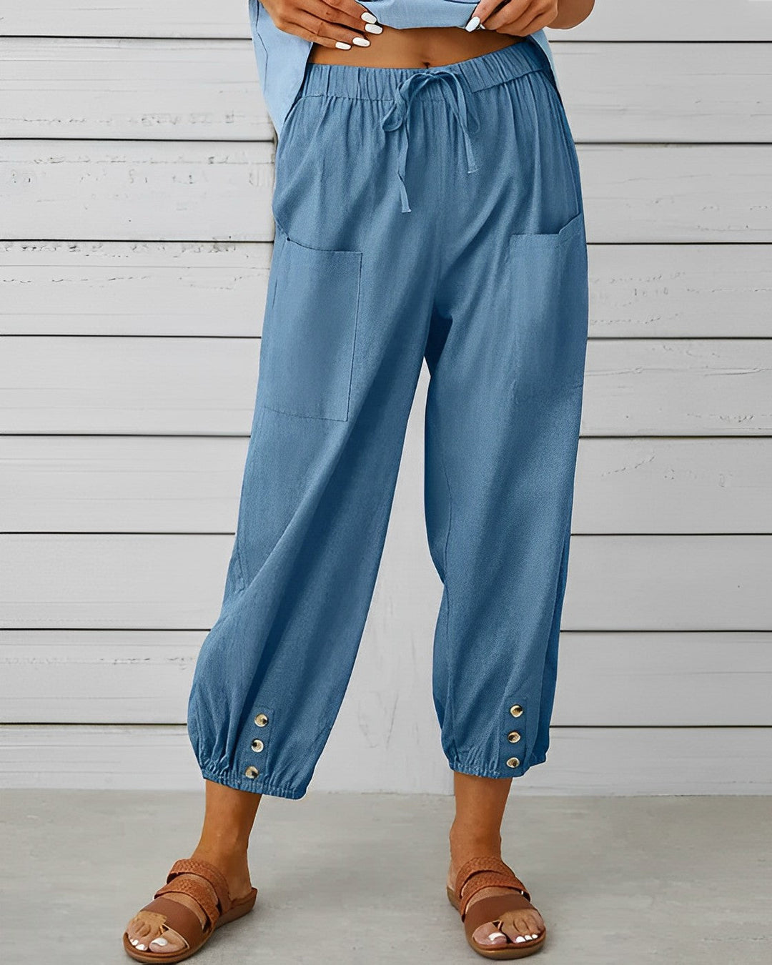 MAYA - Pantalon à la mode taille haute et jambes larges pour un look raffiné