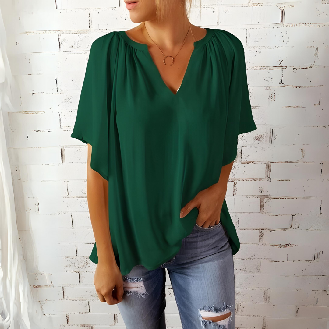 Heidi - Stylish and elegant V-neck blouse for summer for women