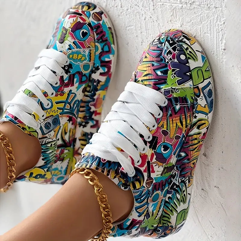 Lia™ - Sneakers mit Graffiti-Print