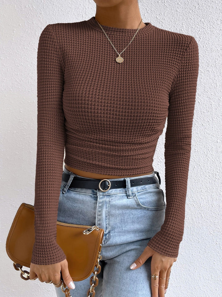 Monica - Casual Autumn Crew Neck Shirt with Long Sleeves for Women