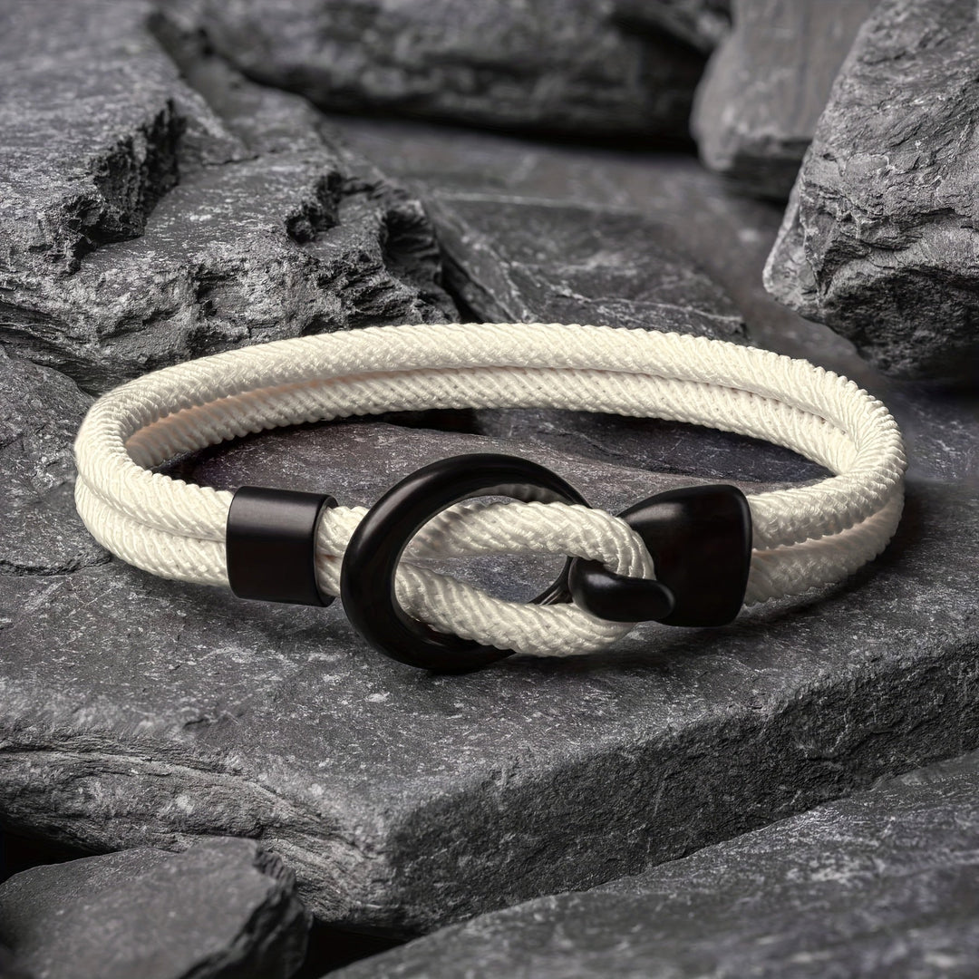 Stylish handmade rope bracelet for men - perfect for a casual autumn look!