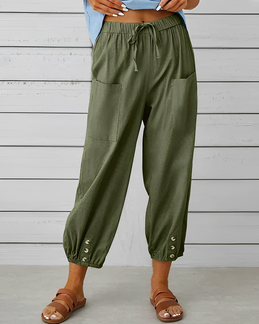 MAYA - Pantalon à la mode taille haute et jambes larges pour un look raffiné
