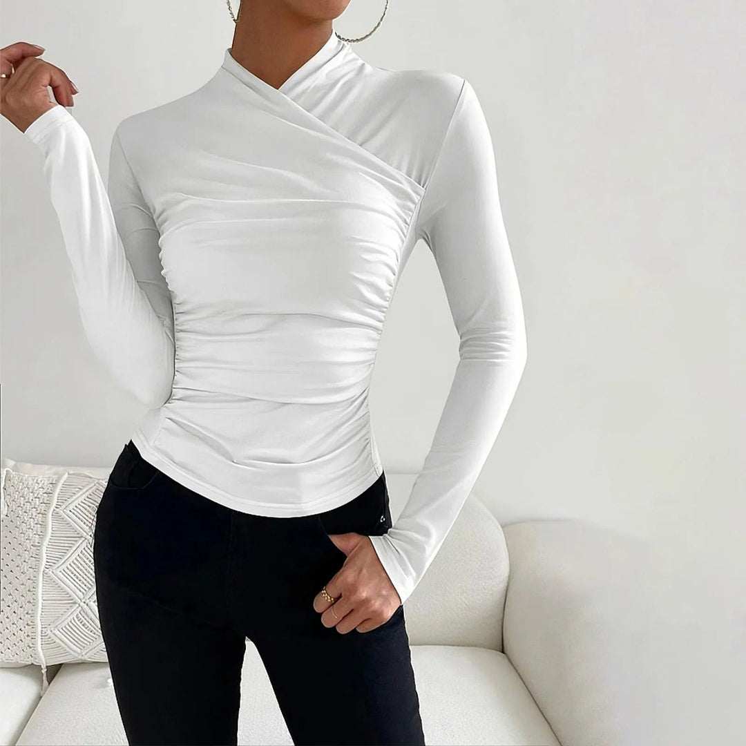 Blake - Schicke langärmelige Wickelbluse für den perfekten Herbstlook bei Frauen