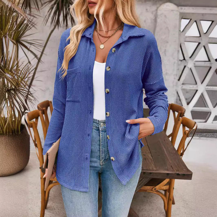 Aria - Stylische langärmelige Herbstbluse mit trendigen Streifen für Frauen