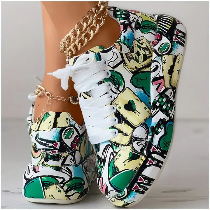 Lia™ - Sneakers mit Graffiti-Print