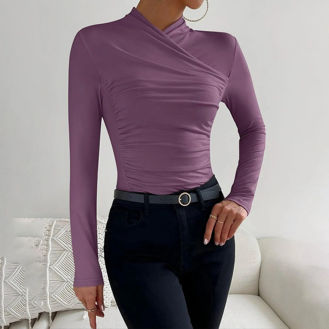 Blake - Schicke langärmelige Wickelbluse für den perfekten Herbstlook bei Frauen