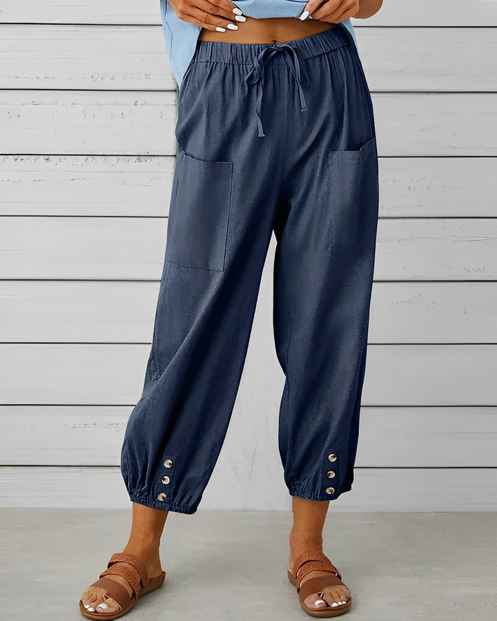 MAYA - Pantalon à la mode taille haute et jambes larges pour un look raffiné