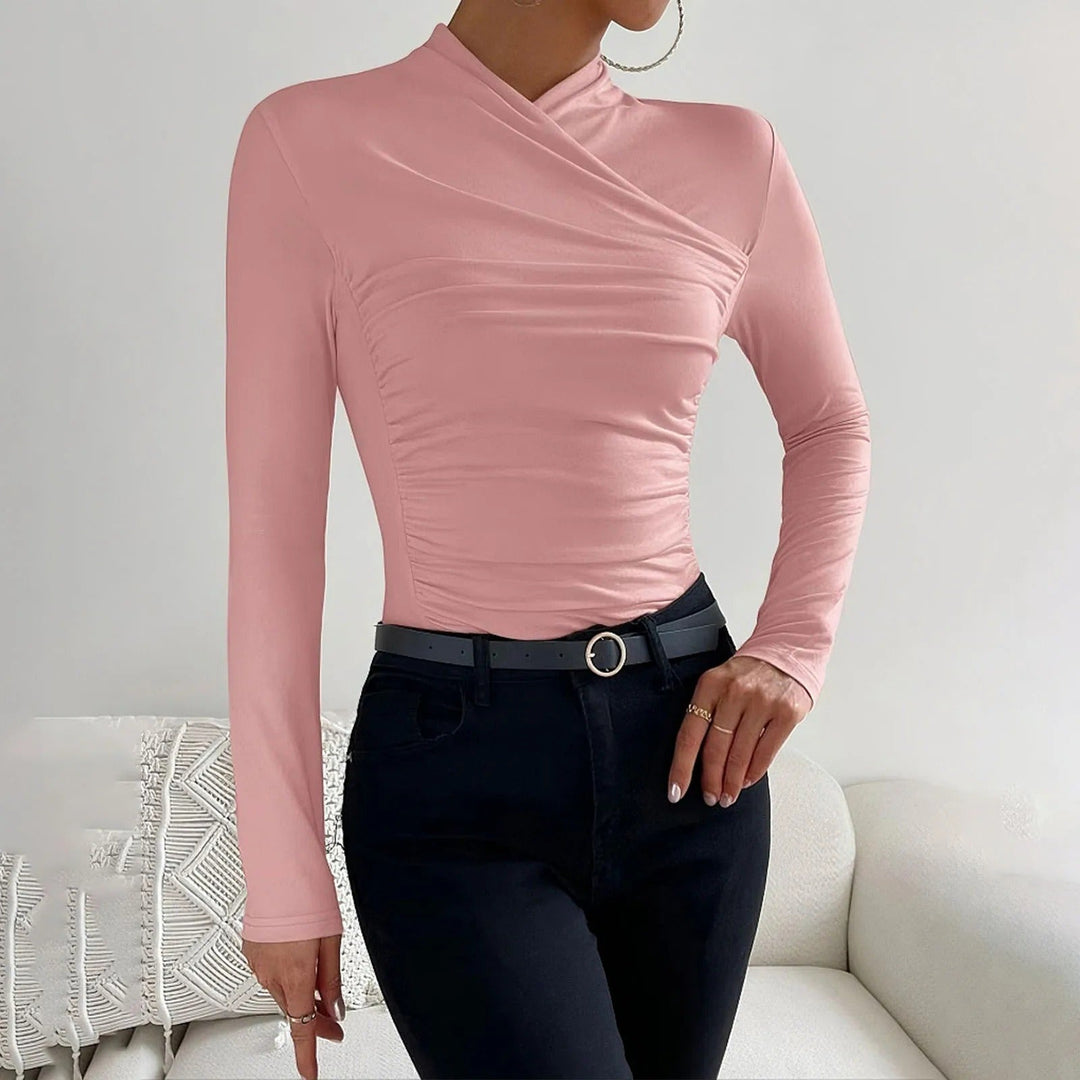Blake - Schicke langärmelige Wickelbluse für den perfekten Herbstlook bei Frauen