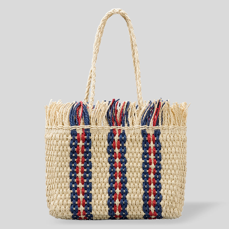 Sac de plage éclatant en matériaux tissés à la main avec grand volume