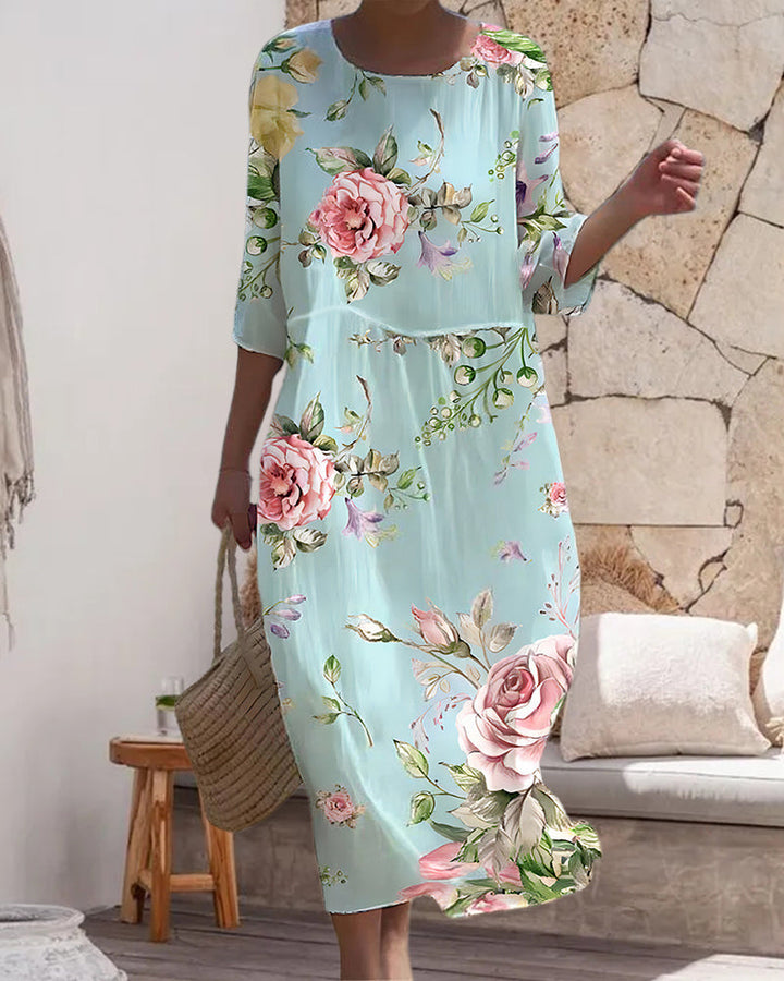 Lina™ - Elegantes Bauchbedeckung Blumenkleid