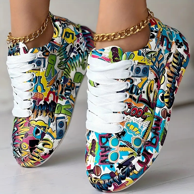 Lia™ - Sneakers mit Graffiti-Print